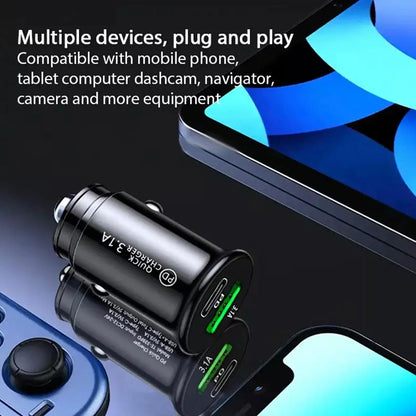 3.1A Fast Car Chargers USB PD Type C QC 3.0 Outlet Adapter Fast Charging For 12V 24V Car Truck Boat RV Motorcycle 12V/24V