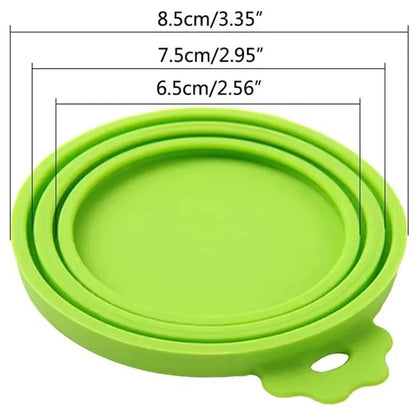 2sets Random Color Silicone Pet Can Lid Reusable Food Storage Keep Fresh Tin Cover Cats Dogs Food Health Supplies Lid and spoon