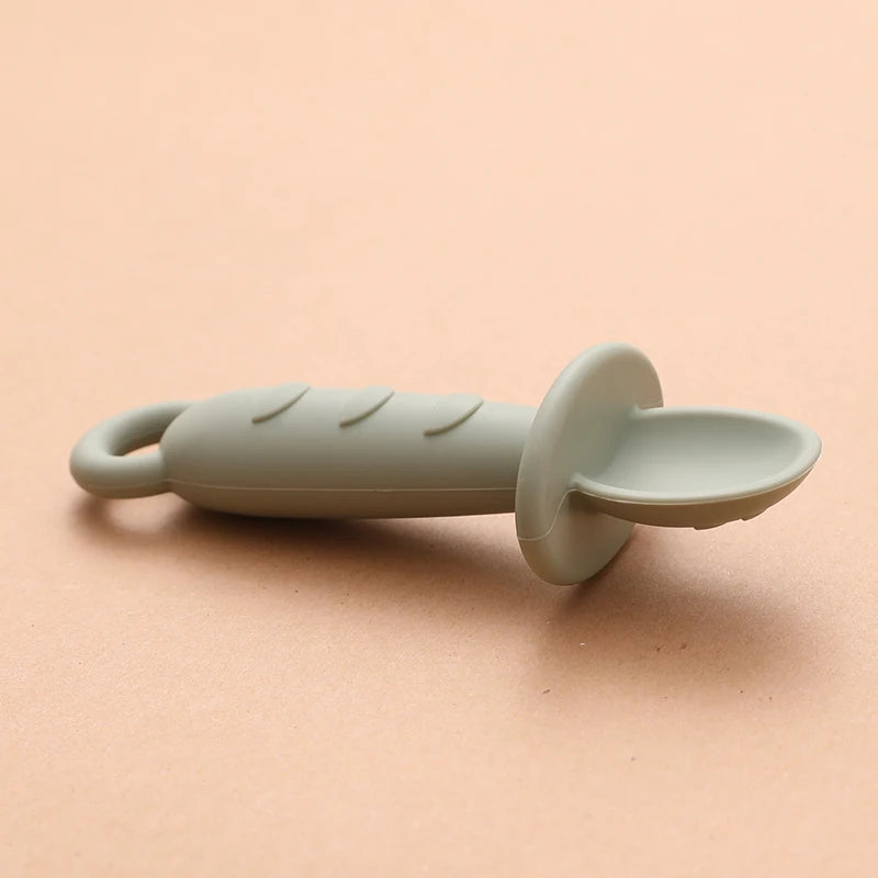 Baby Self Feeding Silicone Training Spoons First Stage Anti-Choke Led Weaning Supplies 6 Months +