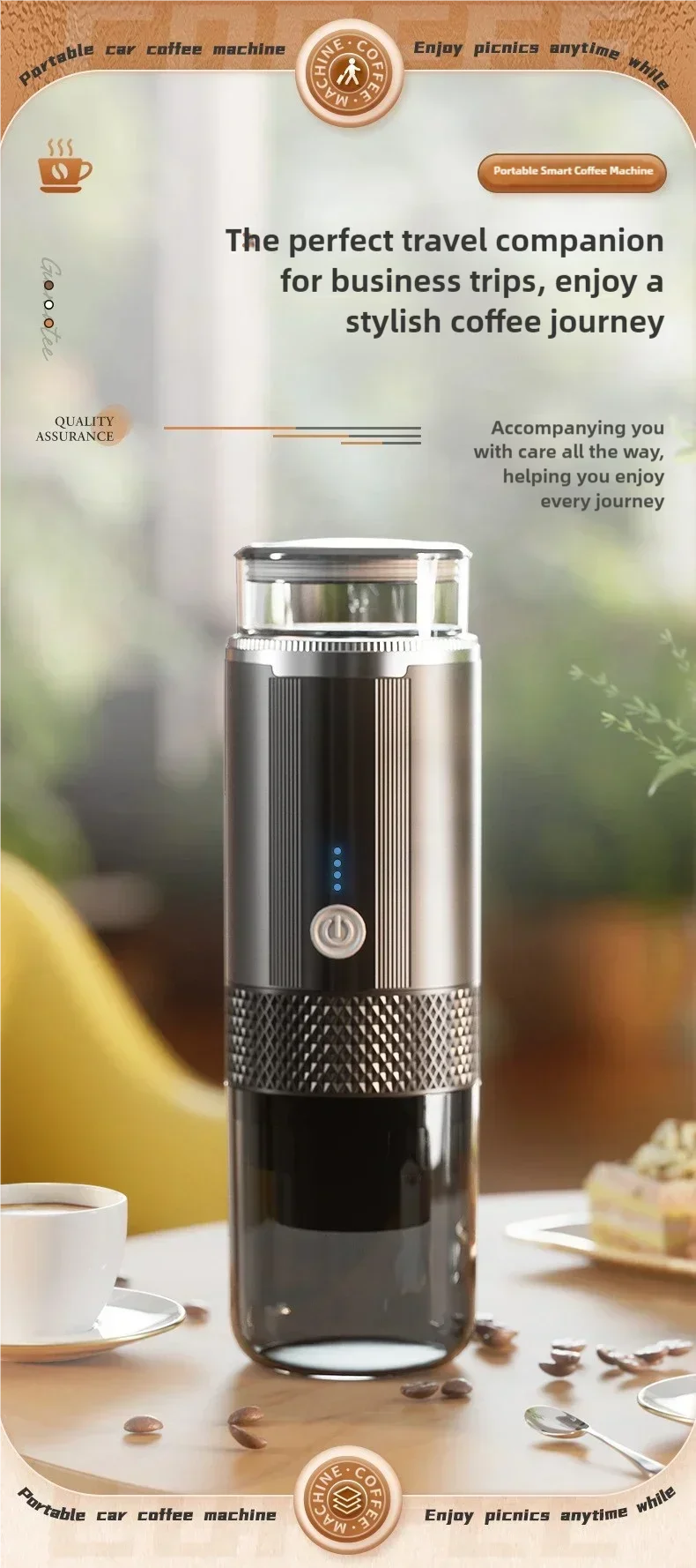Portable Coffee Maker Electric Capsule Grind Coffee Brewer is suitable for ground coffee and KCUP Capsule coffee capsules