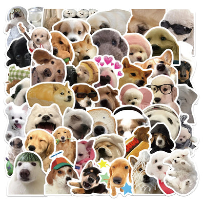 50PCS Dog Stickers Cute Animal Account Materials Phone Cases Laptop Suitcases Water Cups Waterproof Stickers
