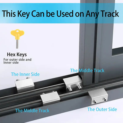 Aluminum Alloy Window Locks Adjustable Childproof Security Clamps Sliding Window Stoppers For Home Safety Anti-Theft Protection