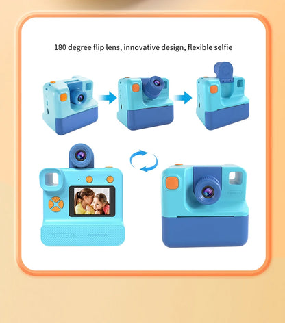 Kids Instant Camera Print Camera For Children Camera 1080P HD Digital Camera Photo Paper Child Toy Camera For Christmas Gift