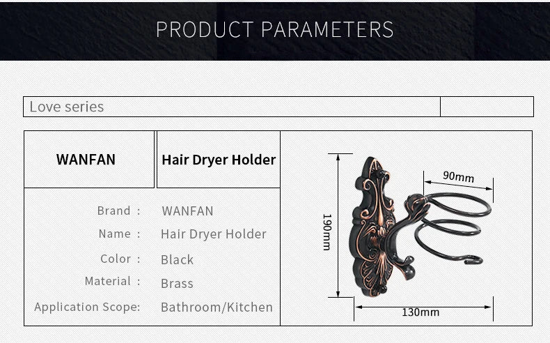 Robe Hooks European Style Brass Black Hangers For Clothes Towel Rack Clothes Hook Home Decoration Bathroom Hardware Set WF-88801