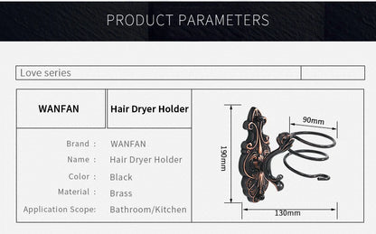 Robe Hooks European Style Brass Black Hangers For Clothes Towel Rack Clothes Hook Home Decoration Bathroom Hardware Set WF-88801