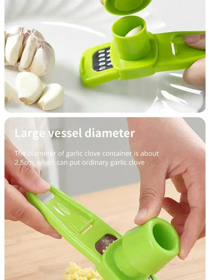 1 Pack Mini Garlic Grinder Creative Garlic Press Kitchen Garlic Mash Manual Garlic Mashing Green Kitchen Gadgets