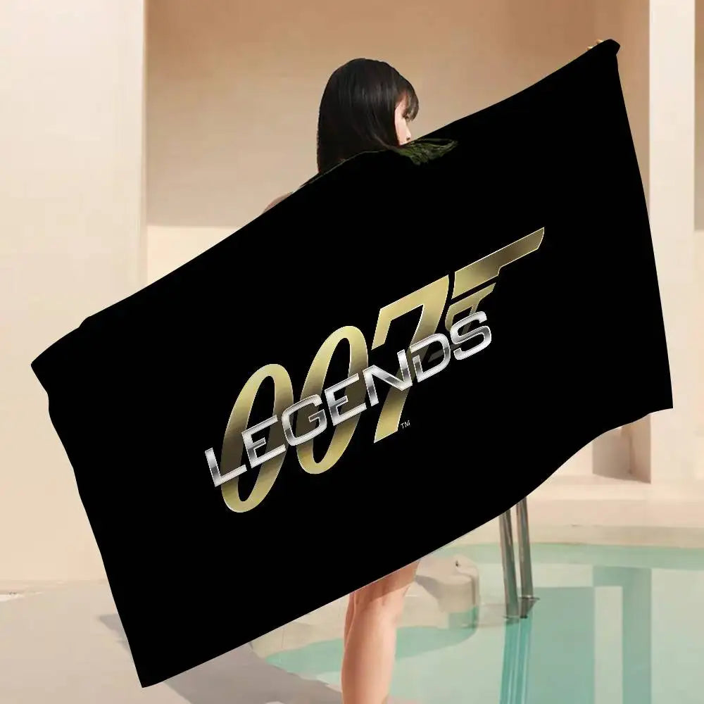 British Legend J-James B-Bond 007 Cartoon Beach Towel Cute Kawaii Room Decor Bath Girls Children Hand Towels For Bathroom Shower