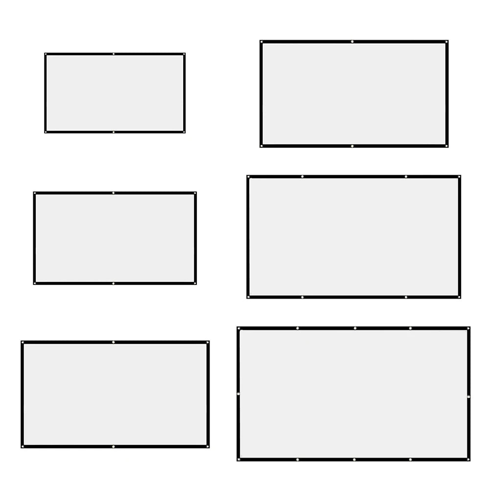 16:9 Simple Projector Curtain 60/72/84/100/120/150 inch Portable HD Display Screen Home Cinema Theater Movie Home Outdoor Office