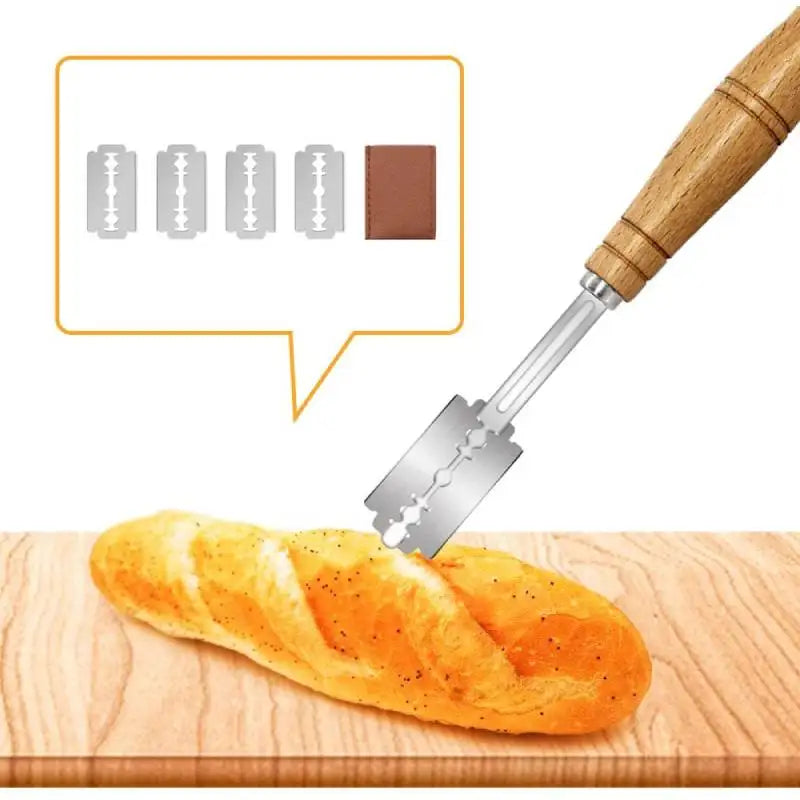 Bread Lame Bread Scoring Knife Lame Handcrafted Dough Cutter Bread Slashing Tool with 5 Razor Blades For DIY Bread Baking Pizza