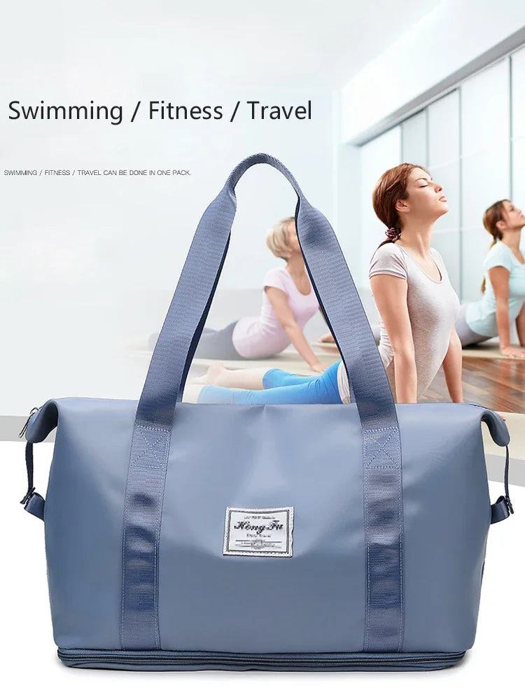 Carry On Travel Duffle Bag  Waterproof Sports Gym Tote Bags for Women Large Capacity Storage Luggage Handbag