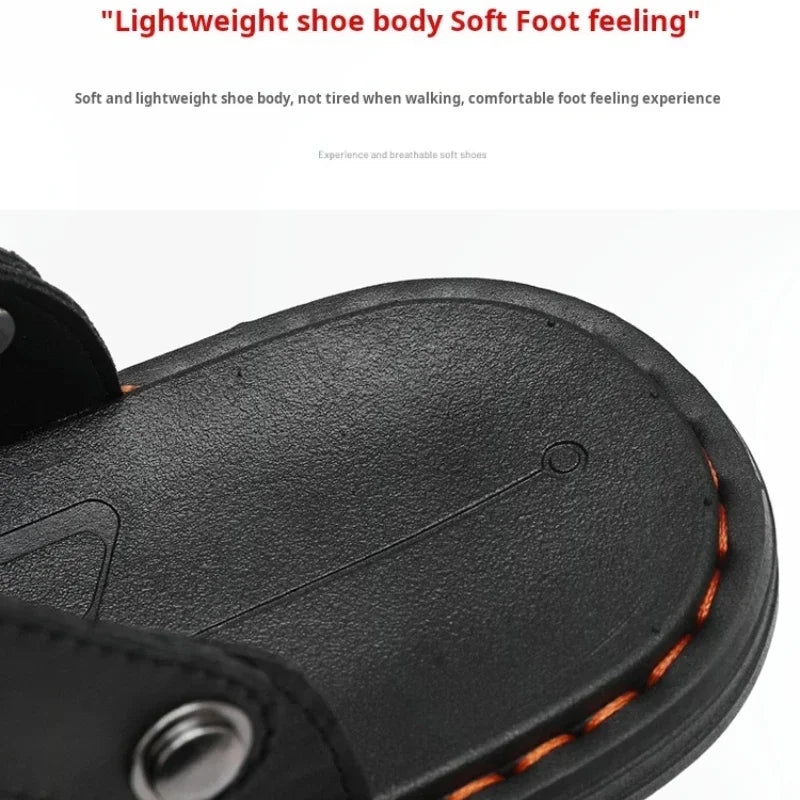 Flip Flops Flat Mens Sandals Summer Shoes Men Slippers Leather Mens Holiday Non-slip Flip Flops Huaraches Para Caballero