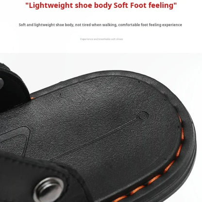 Flip Flops Flat Mens Sandals Summer Shoes Men Slippers Leather Mens Holiday Non-slip Flip Flops Huaraches Para Caballero