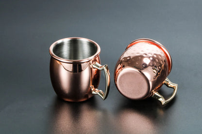 60ML Moscow Mule Cocktail Mug Stainless Steel Coffee Cups Personalized Espresso Mugs Modern Hammer Pattern Design Drinkware