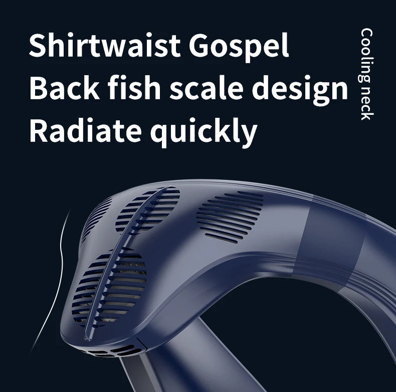 New Wearable Neck Fan Hanging Neck Fan Rechargeable Semiconductor Cooling Bladeless Fan Outdoor Personal Fan Wearable Cooler