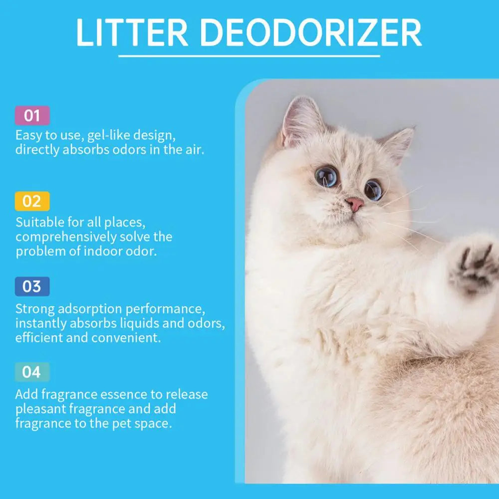 Litter Box Deodorizer Odor Eliminator Litterbox Deodorizer Cat Litter Scent Deodorizer Smell Eliminator Odor Absorber Gel