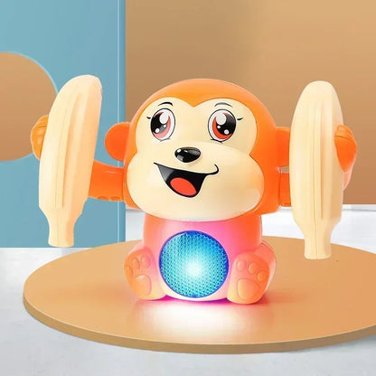 Musical Crawling Monkey Toys for Babies - Interactive Light-Up Dancing Toy for Infant Development and Tummy Time Gifts