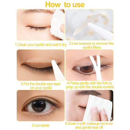 600Pcs Invisible Double Eyelid Tape Lace Eye Lift Strips Adhesive Stickers Makeup Big Eyes Woman Waterproof Face Beauty Tools