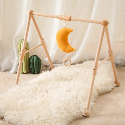 Baby Toys Play Gym Wood Baby Toy 0 to 6 Months Activities for Baby Wooden Newborn Furniture Baby Activity Gym Baby Rattle Toys