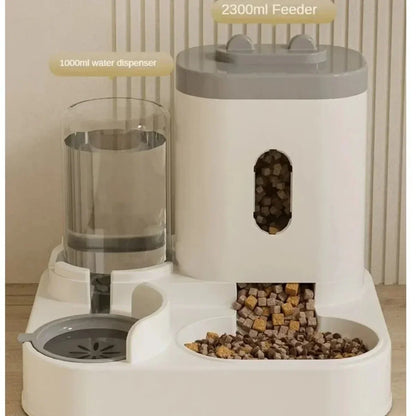 2-in-1 Automatic Pet Feeder with Water Dispenser - Suitable for Feeding/drinking Stations for Puppies/kittens