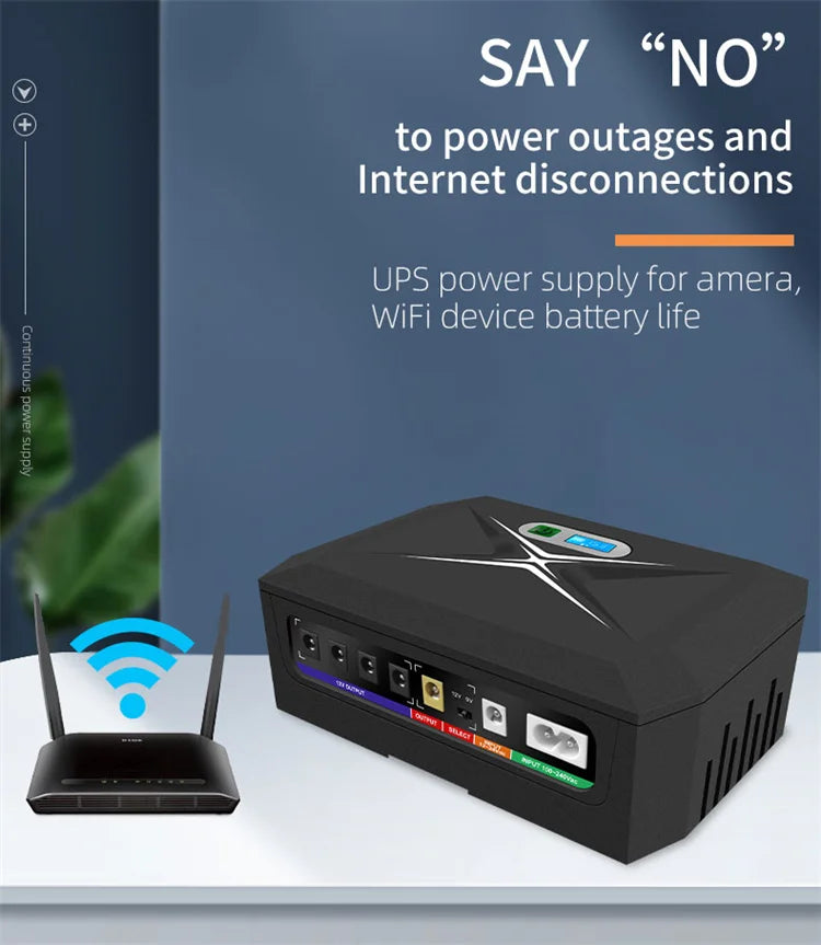 Mini Ups Power Bank Ups 100w 48000mah 5v 9v12v 24v Mini Ups with 12hr Backup Time Uninterruptible Power Supply Poe Dc Power