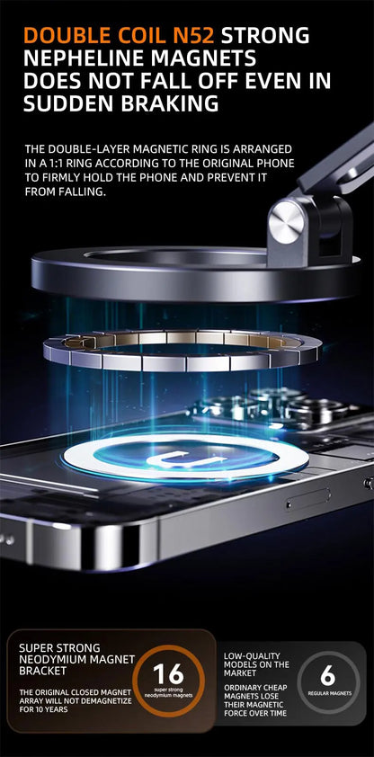 Magnetic Car Mobile Phone Holder Mount Foldable 360 Degree Rotating Vacuum Adsorption Smartphone Holder Multifunction