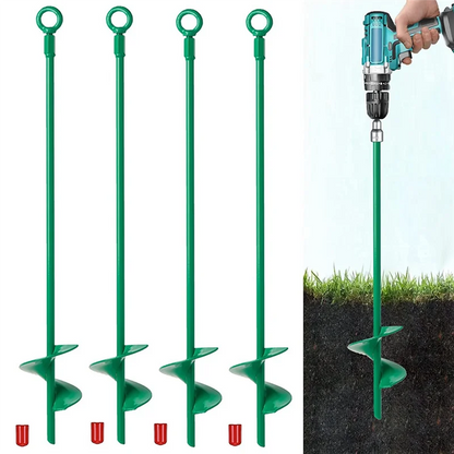 18in Ground Anchors Kit,Helix Earth Ground Anchor,Heavy Duty Shed Anchor Hook for Camping Tent,Canopies,Swing Sets,4Pcs HOT