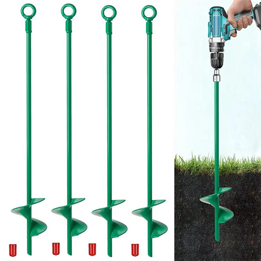 18in Ground Anchors Kit,Helix Earth Ground Anchor,Heavy Duty Shed Anchor Hook for Camping Tent,Canopies,Swing Sets,4Pcs HOT