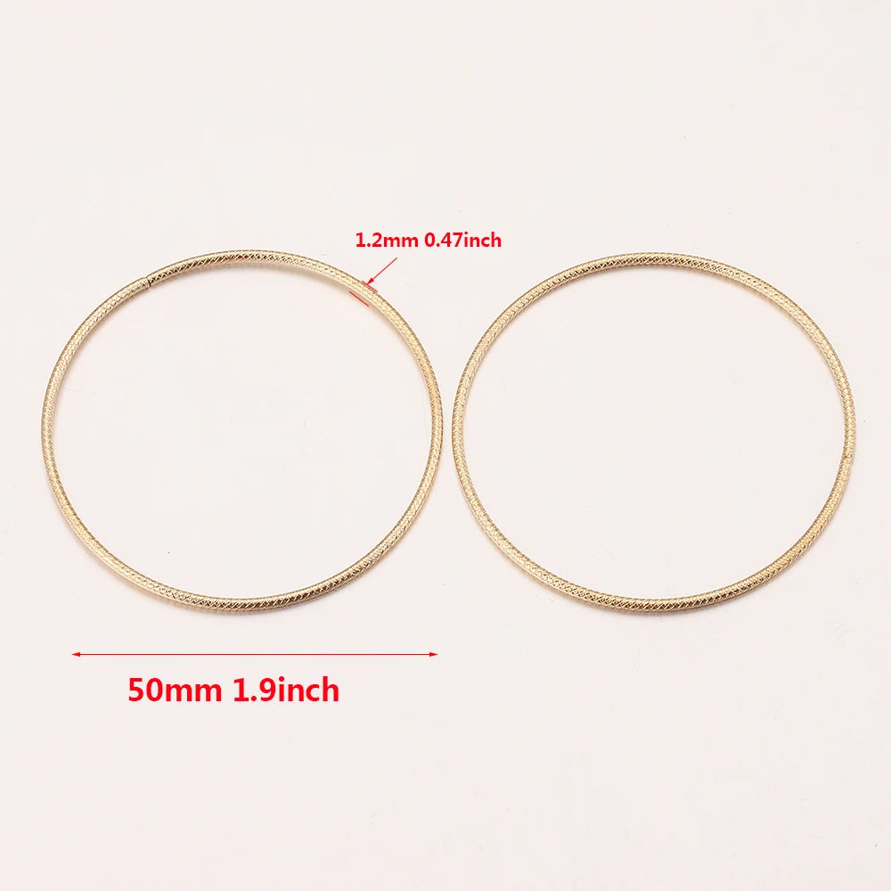 10pcs 30/50mm Round Stainless Steel Jump Rings Gold-Plate Twisted Closed Ring for DIY Jewelry Making Earring Accessories
