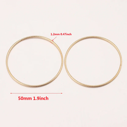 10pcs 30/50mm Round Stainless Steel Jump Rings Gold-Plate Twisted Closed Ring for DIY Jewelry Making Earring Accessories