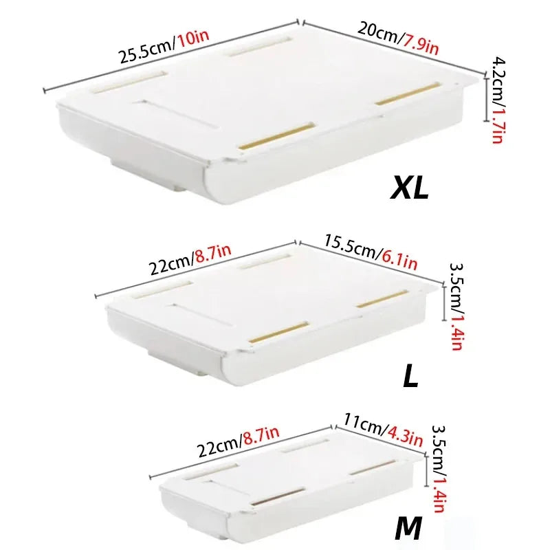 Hidden Drawer Organizer Self-Adhesive Desktop Small Drawer Cabinet Under Table Hidden Drawer Office Home Storage Tools