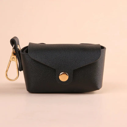 Portable Dog Waste Bag Dispenser With Leather Clip - Durable Polyester