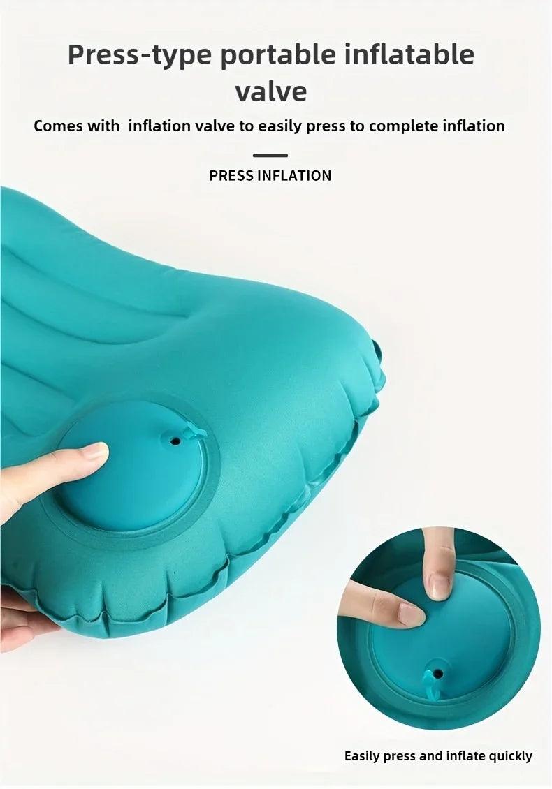 1PC Portable Inflatable Travel Neck Pillow, Waist Pillow, Foldable Travel Essentials, Providing Lumbar and Neck Support