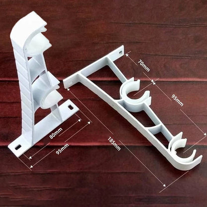 1Pc Double Curtain Rod Brackets Wall Curtain Rod Retainers Bracket Curtain Rod Hooks Aluminum Alloy Curtain Rod Window Hardware