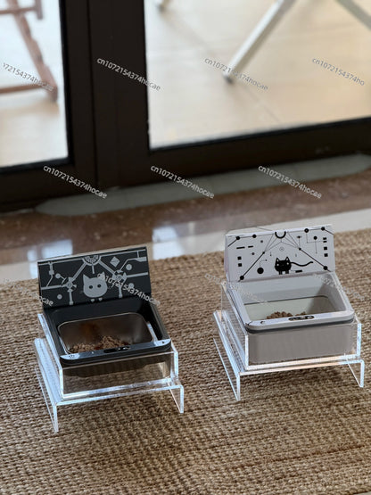 Smart Automatic Pet Feeder With RFID Sensor, Elevated Base, and 650ml Capacity for Wet & Dry Food