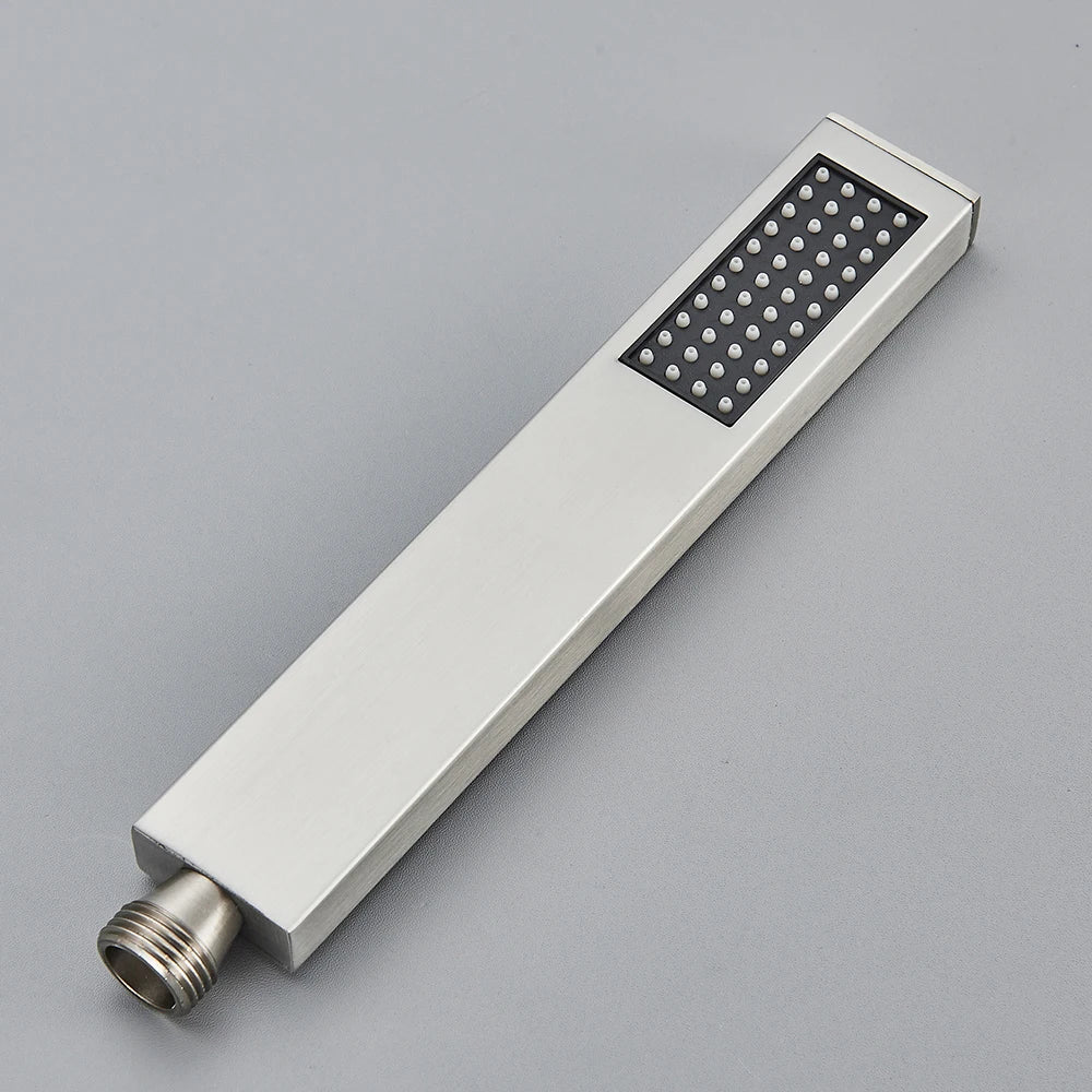 Uythner Handshower Head Brass Shower Head Square Handheld Head Replace Head Faucet Accessory Brass Material