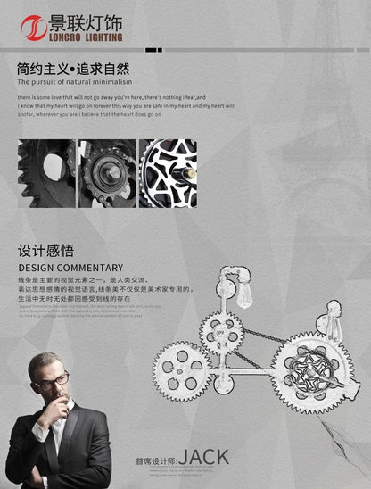 Industrial Style Wall Lamp Living Room Personalized Creative Gear Water Pipe Bedroom Decorative Wall Hangings Wall Retro Lamps