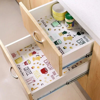1 Roll Kitchen Table Mat Drawers Cabinet Shelf Liners Abstract Cupboard Placemat Waterproof Oil Proof Shoes Cabinet Mat