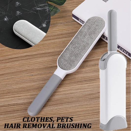Lint Brush with Self-Cleaning Base Set Pet Hair Remover Brush Portable Dog & Cat Hair Remover Clothes Sofa Car Seat Cleaning