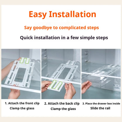 Fridge Organizer Under Shelf Drawer Pull Out Refrigerator Organizer Bin Clear Fridge Storage Container Freezer kitchen Organizer