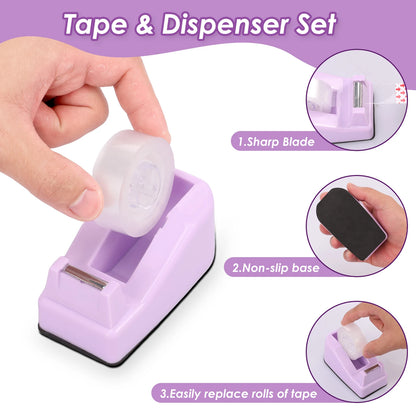 Desk Organizers Accessories Office Supplies with Stapler, Staple Remover, Clips, Scissor, Rule back-to-school Students Supplies