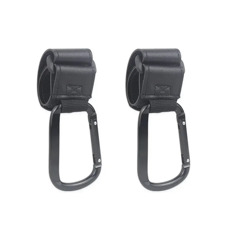 1/2pcs Baby Stroller Hooks Multifunctional Leather Aluminum Alloy Hook Portable Infant Carriage Hook Stroller Accessories