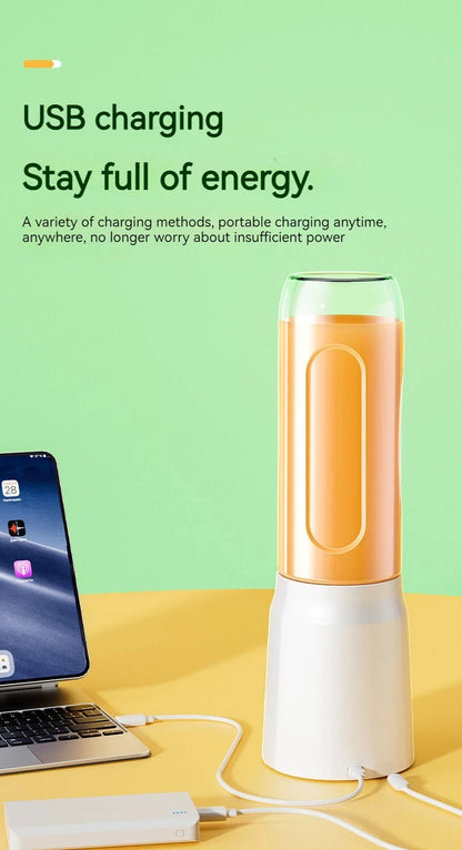 Portable Wireless Blender Electric Fruit Juicer Machine For Orange Ice Crushing 10 Blades Auxiliary Food Machine 1500mA Mixer