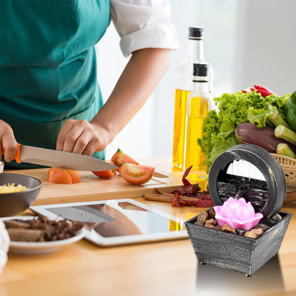 Desktop Water Fountain LED Indoor Decorative Fountain Creative Craft Home Decor Small Waterfall Fountains Zen Meditation Fountai