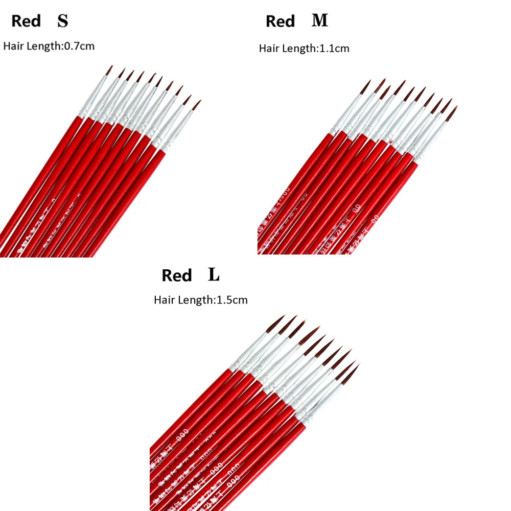 10/20pcs Art Supplies Nylon Hand Painted Drawing Hook Line Pen Paint Painting Brush