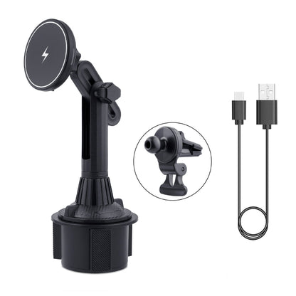 Cup Holder Phone Mount Magnetic  15W Magnetic Car Mount for Phone 14 13