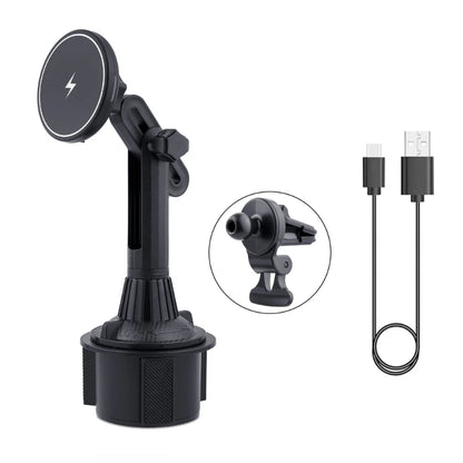 Cup Holder Phone Mount Magnetic  15W Magnetic Car Mount for Phone 14 13