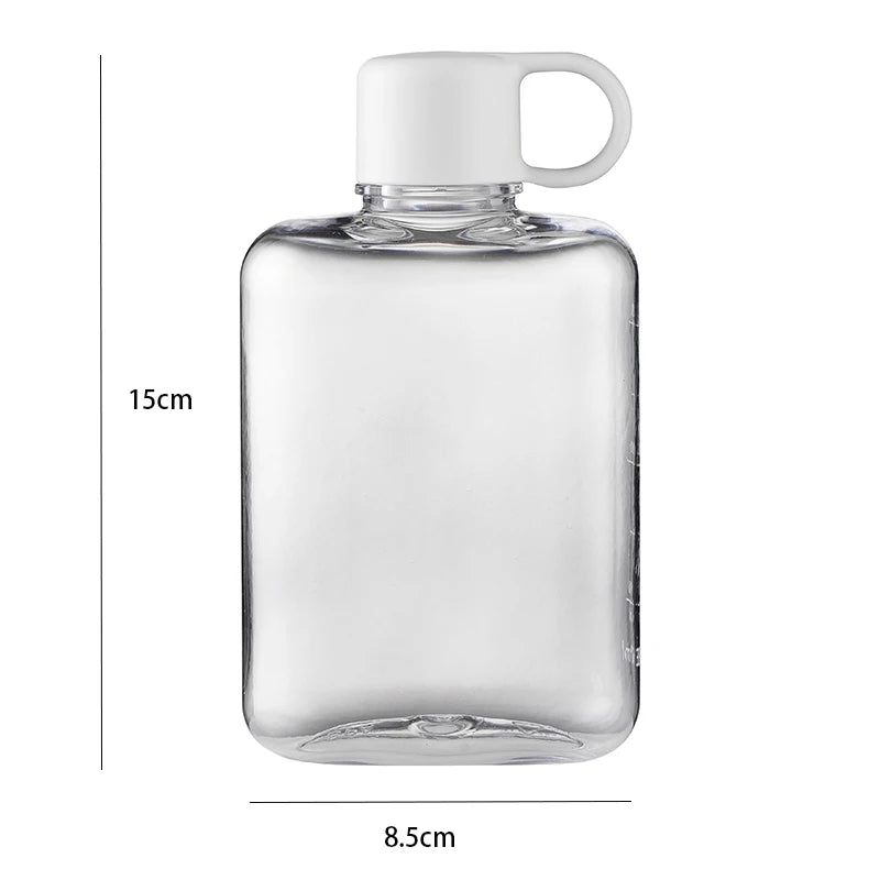 Water Botlte Flat Bpa Free Sport Clear Plastic Crystal Drinks Kettle Notebook Milk Juice Transparent Drinkware Birthday Gift