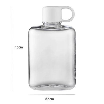 Water Botlte Flat Bpa Free Sport Clear Plastic Crystal Drinks Kettle Notebook Milk Juice Transparent Drinkware Birthday Gift
