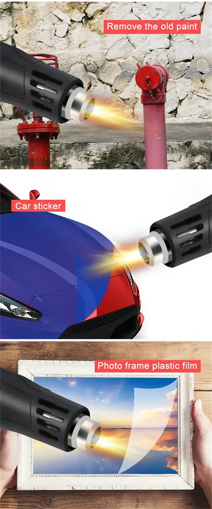 2000W Hot Air Gun High Power Temperature Regulating Industrial Electric Heat Gun Automobile Film Baking Gun Tool