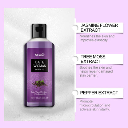 Herbal Floral Warm Nourishing Shower Gel Long-Lasting Jasmine Fragrance Moisturizing Clean Skin Care Bath Gel
